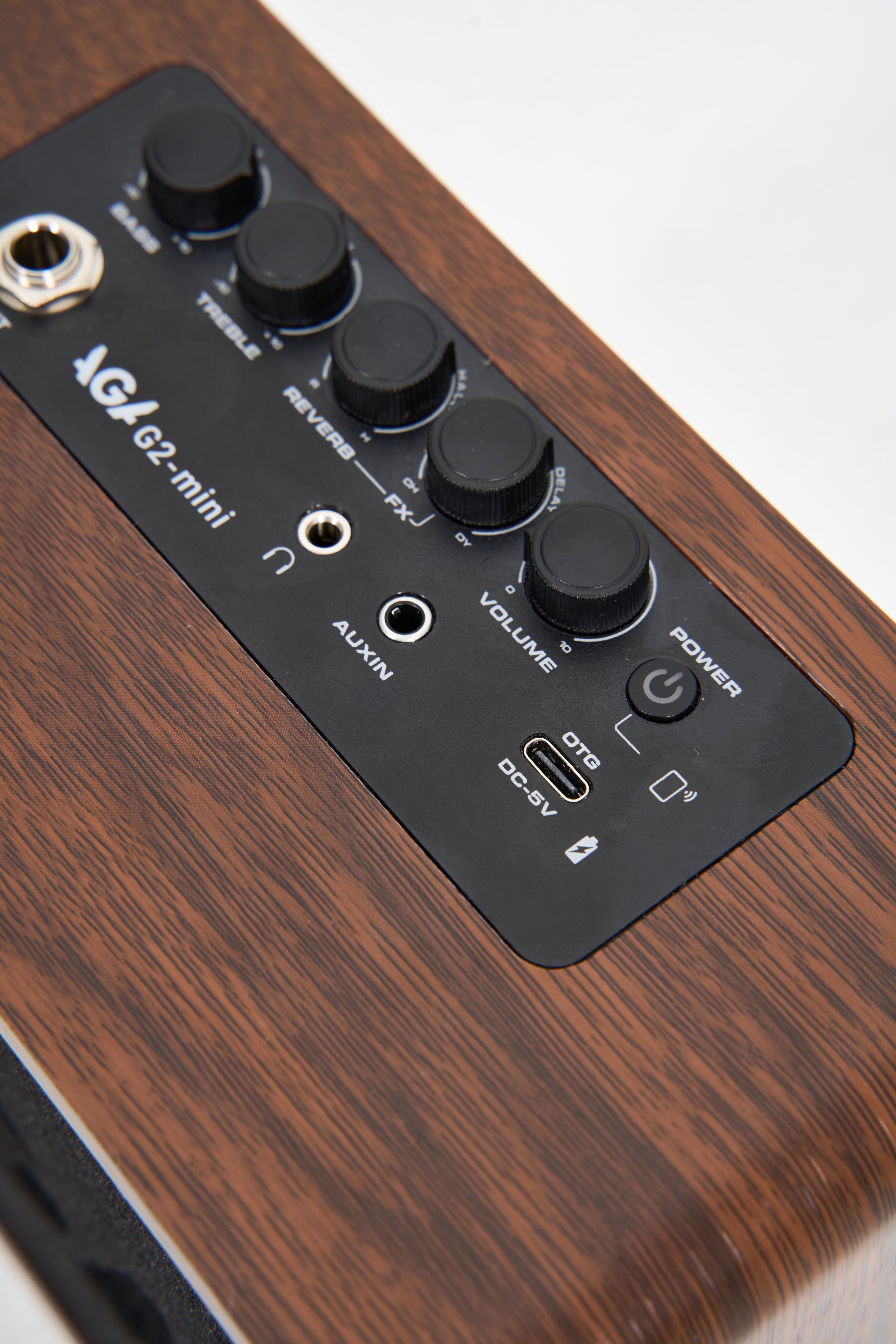 AGA G2mini Bluetooth Acoustic Guitar Amp β 45W Rechargeable Wooden Speaker with Chorus/Delay/Reverb Effects, Dual Channels, Noise Reduction, USB Recording, Lightweight Design
