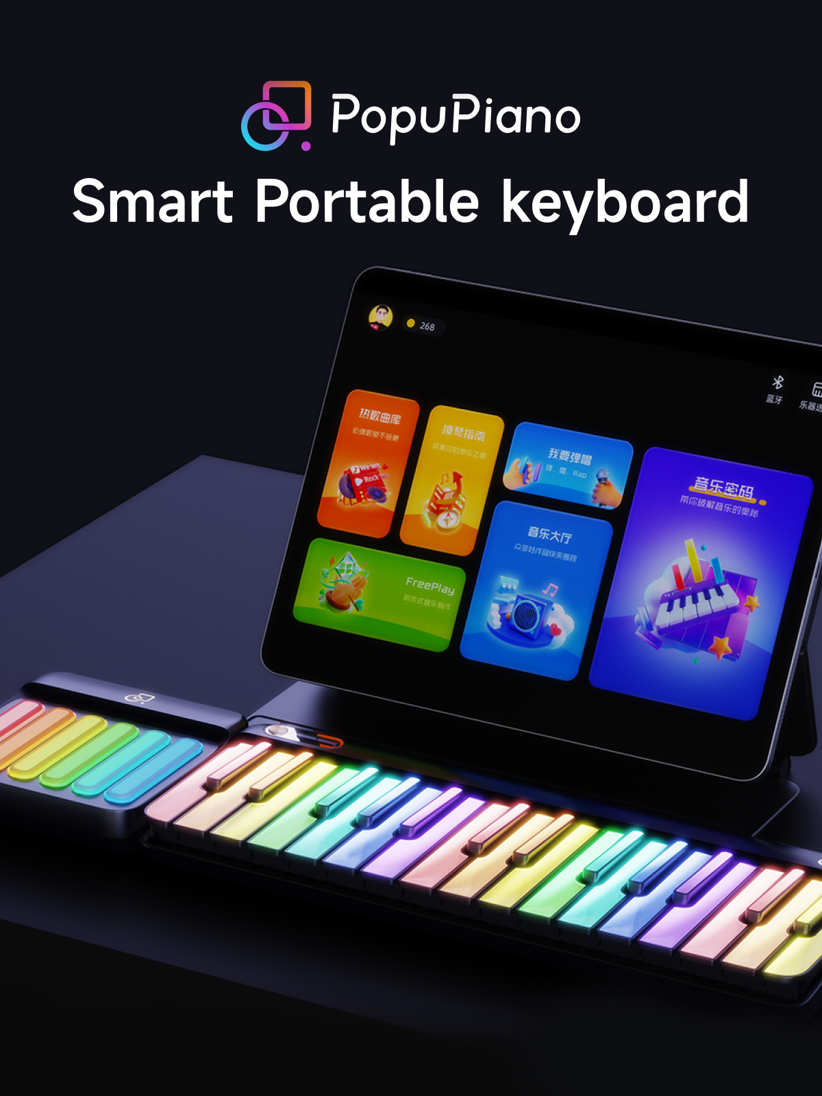 Smart Piano Keyboard,Rainbow LED Lights&Free Apps,Learning Portable Keyboard,256 Voices,100+ Auto Chords,MIDI Support,59-Key Digital Piano for Beginners,Gift for Birthdays or Holidays