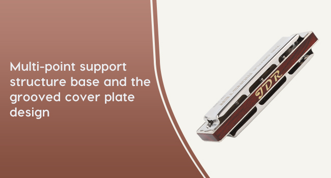 JDR Blues Harmonica Key of C Gentle Monster, GM1920 Wood Blues Armonica 10 Hole Compromise Tuning Harp for Adults Professional Beginners Mouth Organ with Case