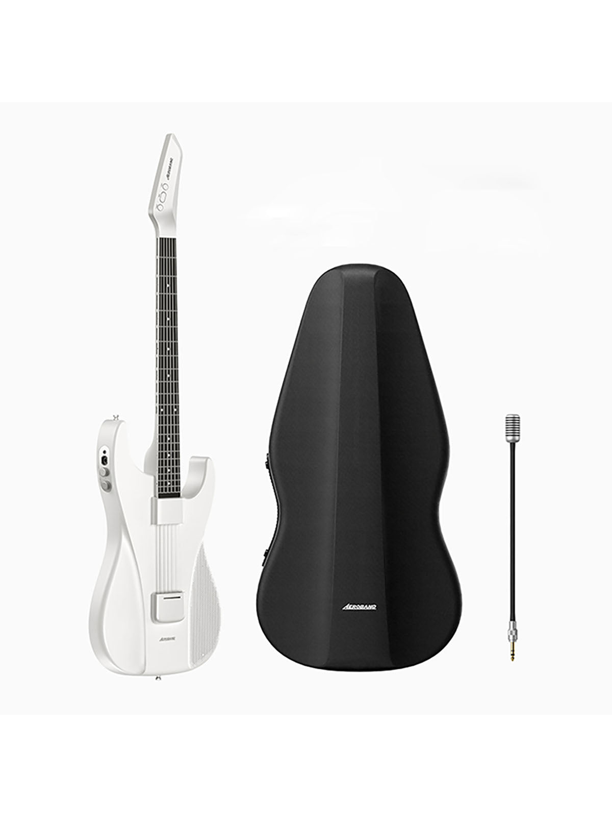 AeroBand Guitar Smart Guitar With Silicone Strings, Travel Silent Guitar With Detachable Fretboard, Headphone Jack, Built-in Speaker and Drum system, Aeroband APP Play, MIDI