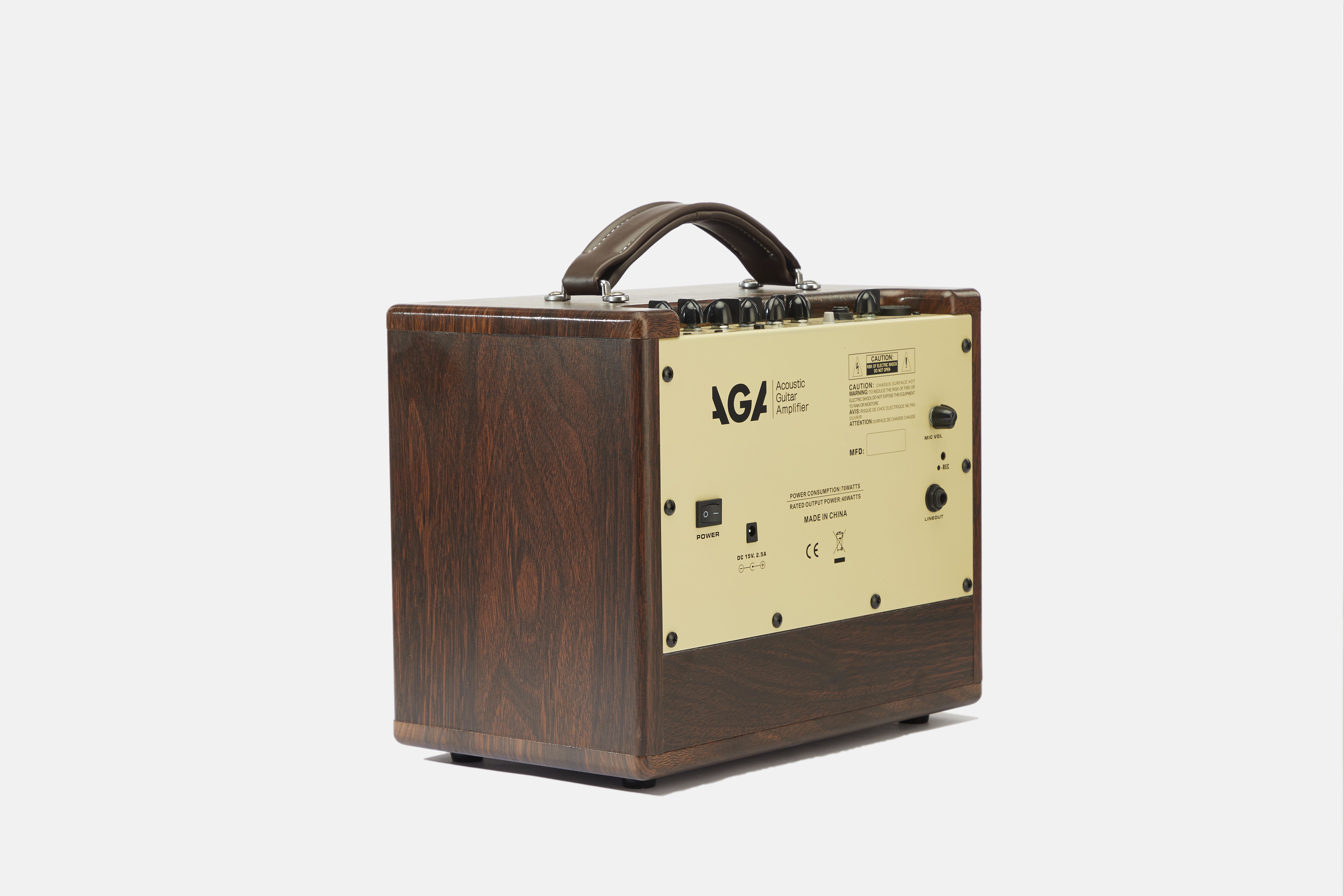 AGA GA Series Acoustic Guitar Amp ā GA-3P & GA-5P Models ā Wooden Shell, Bluetooth 5.0, Reverb/Chorus Effects, Rechargeable Battery, USB Recording, 6.5ā Full-Range Speaker
