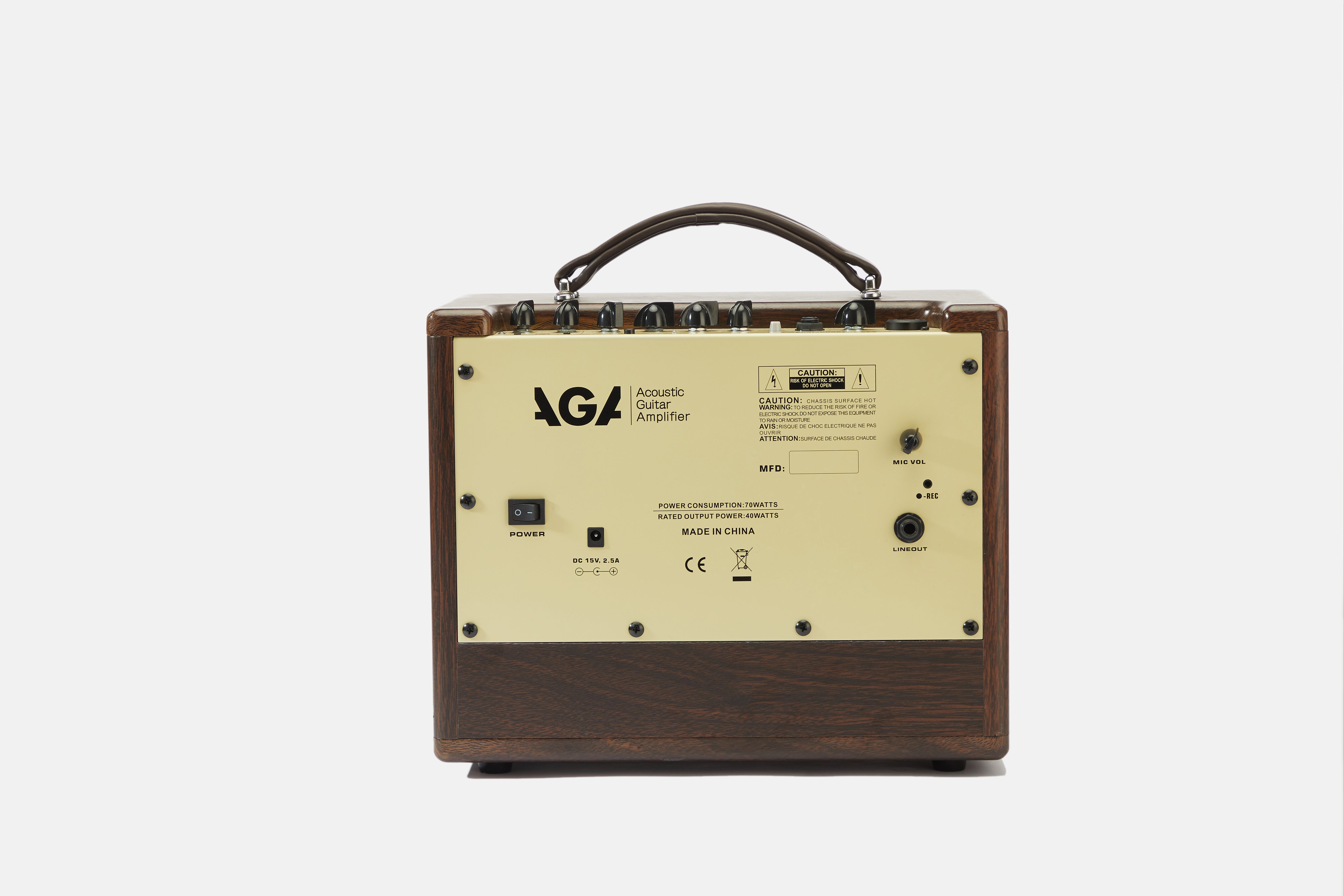 AGA GA Series Acoustic Guitar Amp ā GA-3P & GA-5P Models ā Wooden Shell, Bluetooth 5.0, Reverb/Chorus Effects, Rechargeable Battery, USB Recording, 6.5ā Full-Range Speaker