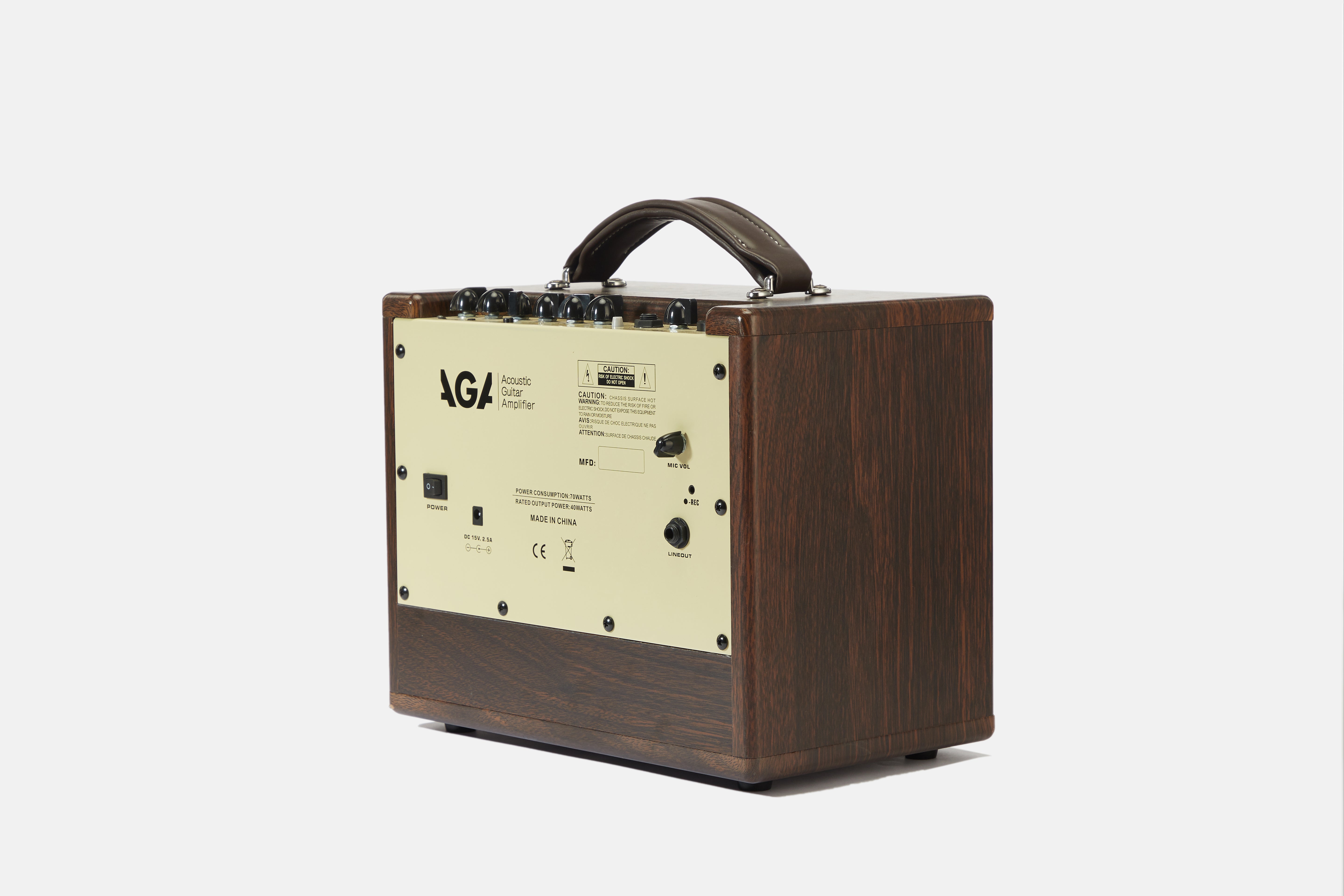 AGA GA Series Acoustic Guitar Amp ā GA-3P & GA-5P Models ā Wooden Shell, Bluetooth 5.0, Reverb/Chorus Effects, Rechargeable Battery, USB Recording, 6.5ā Full-Range Speaker