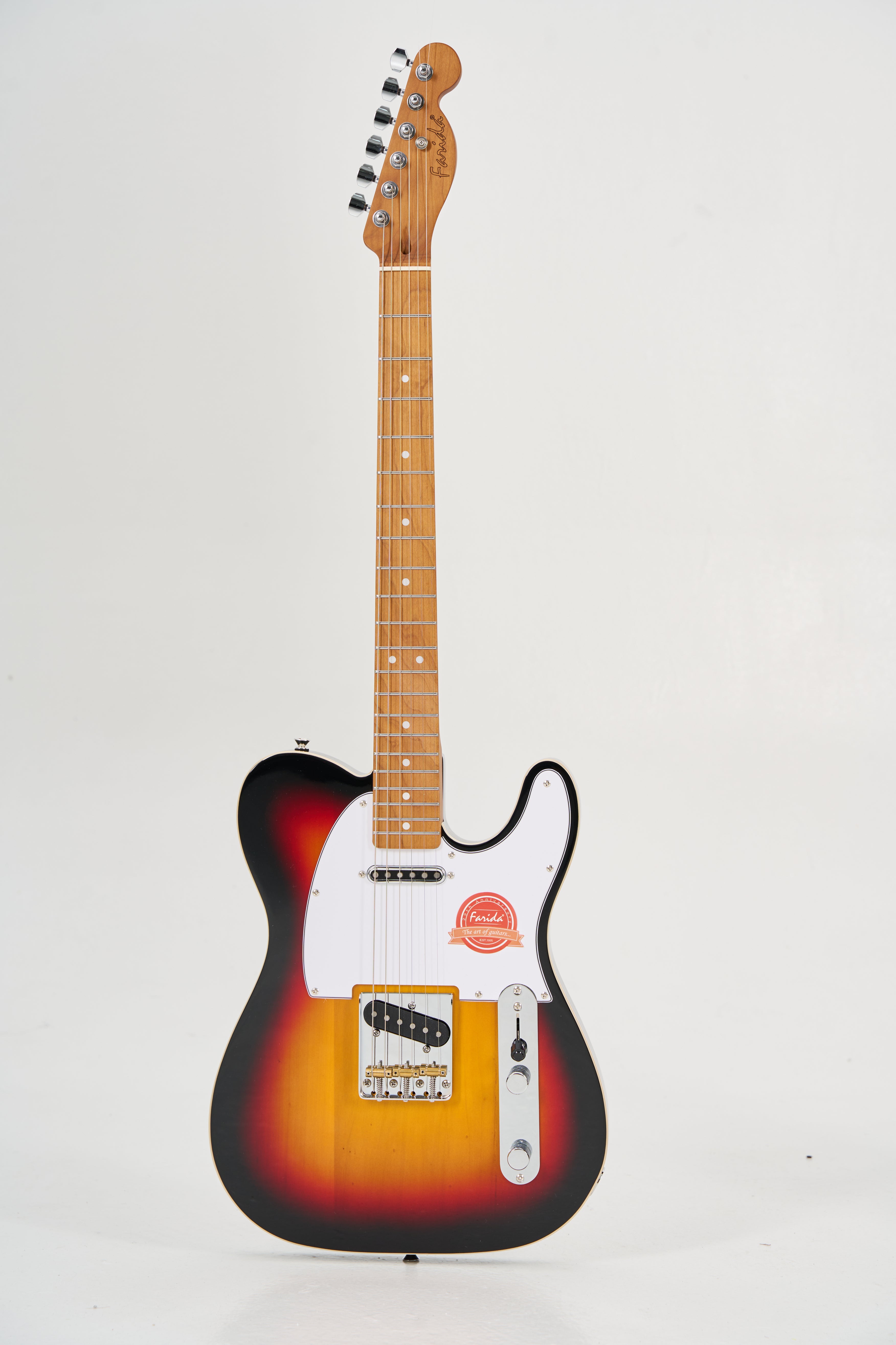 Farida F-5120 TELE Electric Guitar with 648mm Scale Length, 22 Frets, Carbonized Maple Neck & Body, Sound-TD4 Pickup, Classic C-Shape