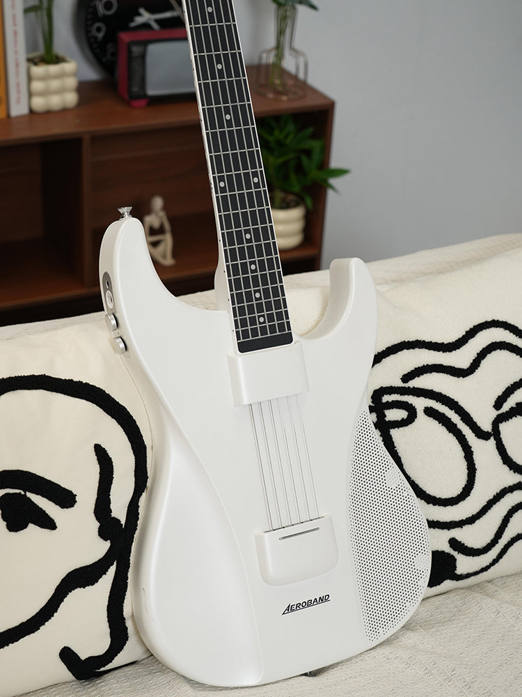 AeroBand Guitar Smart Guitar With Silicone Strings, Travel Silent Guitar With Detachable Fretboard, Headphone Jack, Built-in Speaker and Drum system, Aeroband APP Play, MIDI