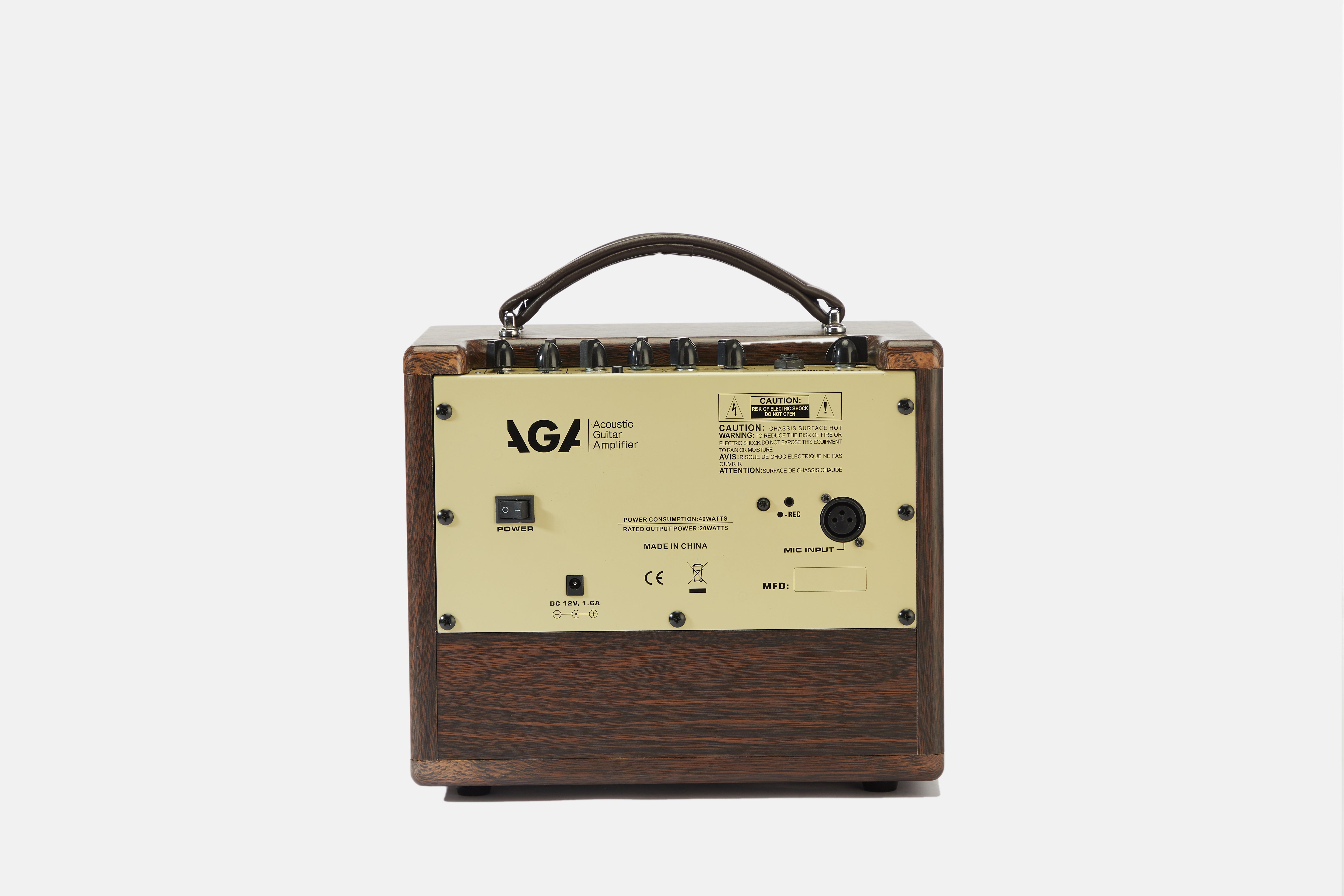 AGA GA Series Acoustic Guitar Amp ā GA-3P & GA-5P Models ā Wooden Shell, Bluetooth 5.0, Reverb/Chorus Effects, Rechargeable Battery, USB Recording, 6.5ā Full-Range Speaker
