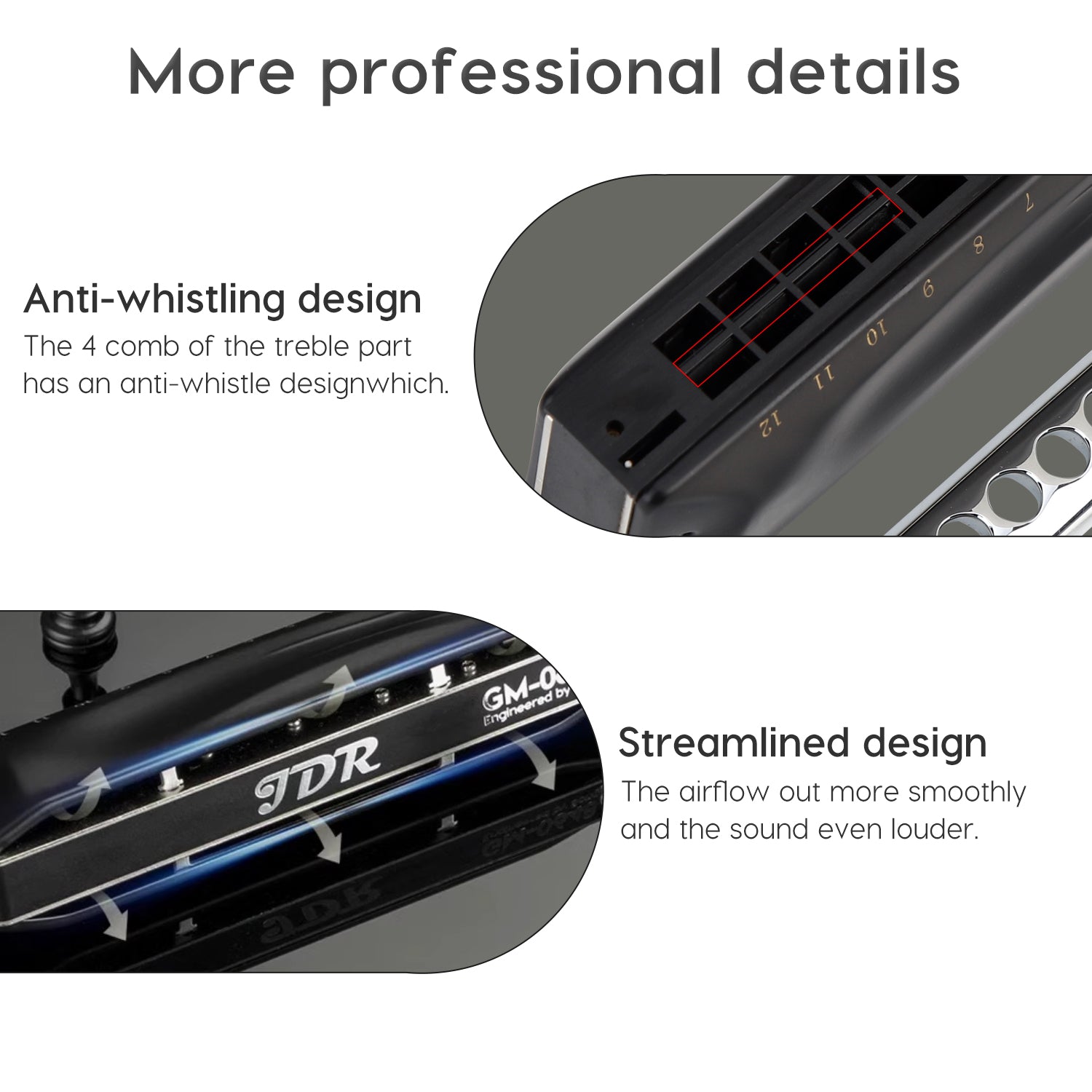 JDR GM0648 Chromatic Harmonica C Key 12-Hole 48 Tones Chromatic Mouth Organ Harp Key of C for Kids Beginner Adults Professional Player Parents