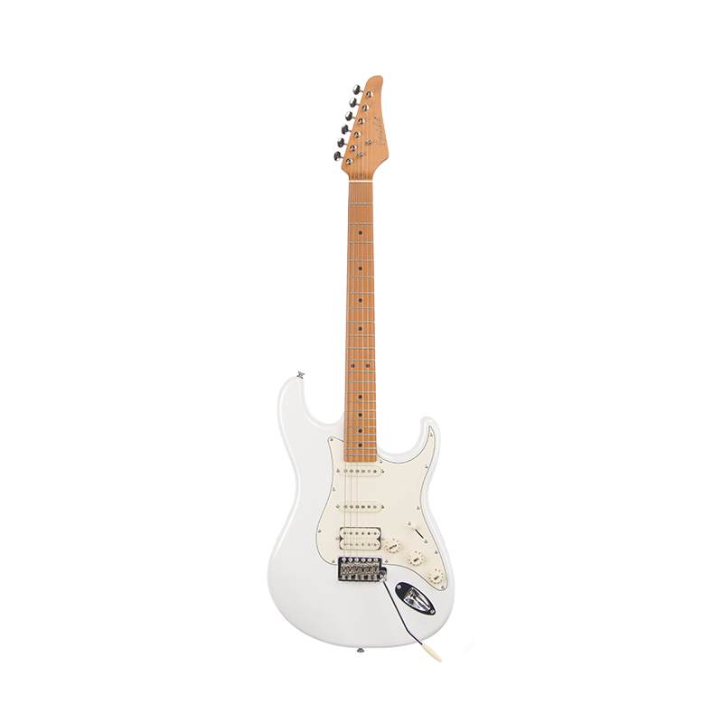 Farida F-5020 Series Electric Guitar ā Beginner Strat Style with 5-Way Pickup Selector, Vintage Tremolo, Carbonized Maple Neck & T2-3 Sealed Tuners
