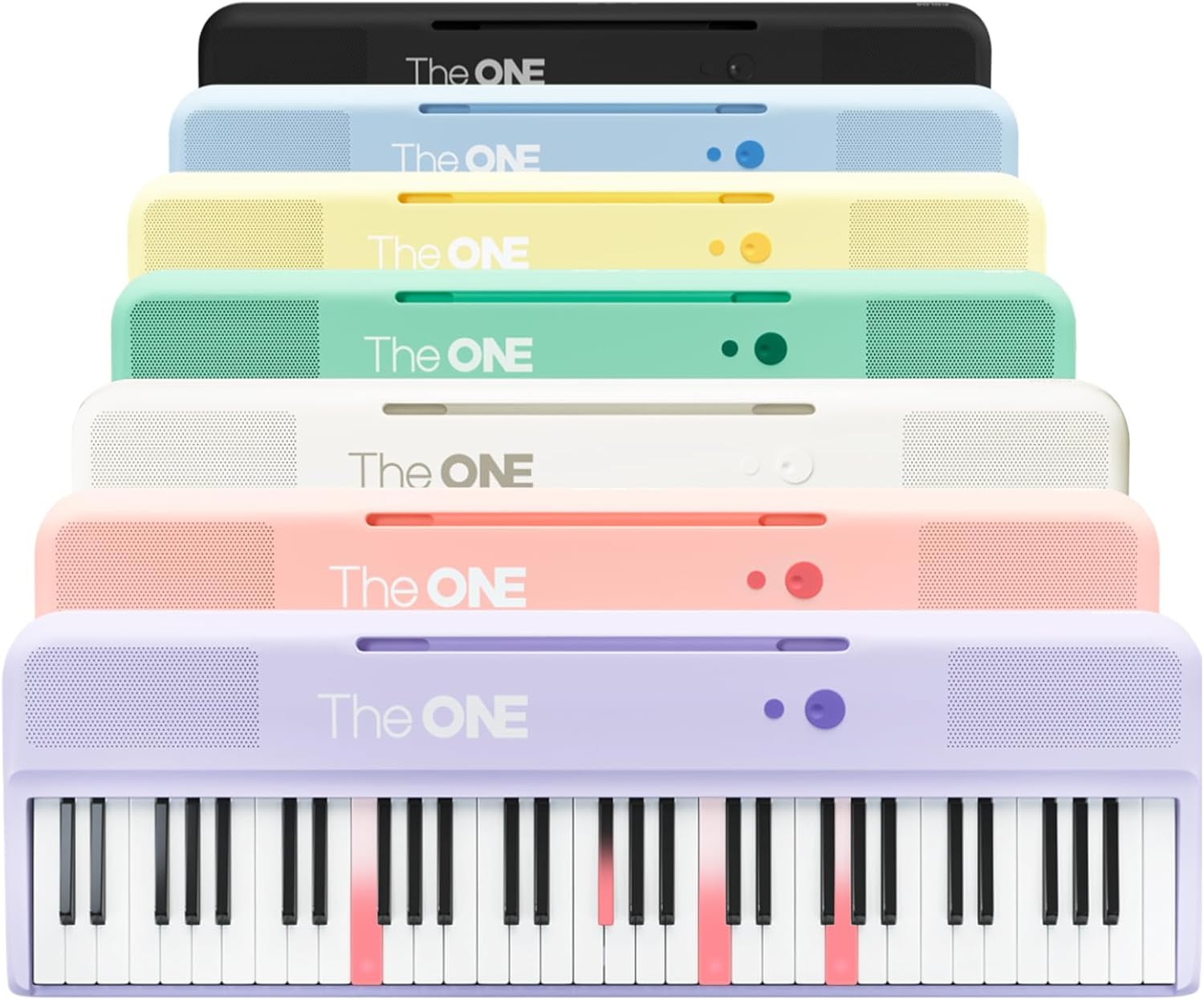 The ONE Smart Keyboard COLOR 61 Keys Piano Keyboard, Music Keyboard with 256 Timbres, 64 Polyphony, 6 Speakers, Built-in LED Lights and Free Apps