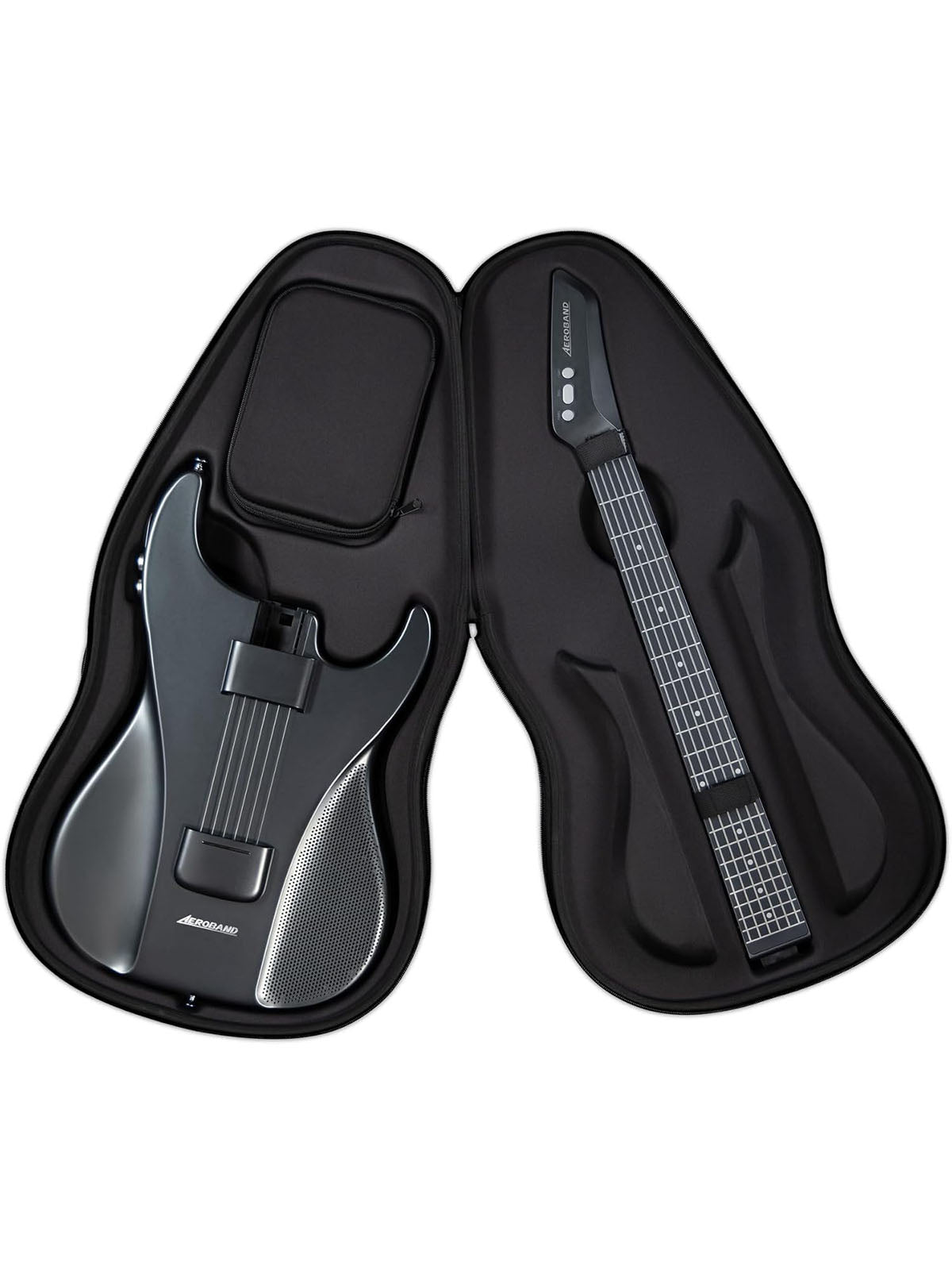 AeroBand Guitar Smart Guitar With Silicone Strings, Travel Silent Guitar With Detachable Fretboard, Headphone Jack, Built-in Speaker and Drum system, Aeroband APP Play, MIDI