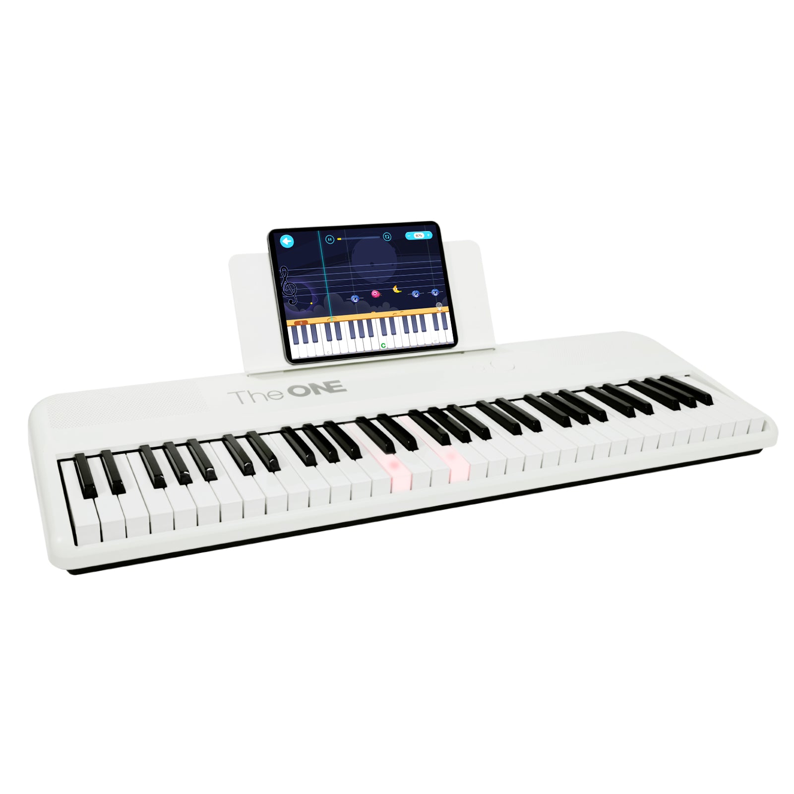 The ONE Smart Keyboard COLOR 61 Keys Piano Keyboard, Music Keyboard with 256 Timbres, 64 Polyphony, 6 Speakers, Built-in LED Lights and Free Apps