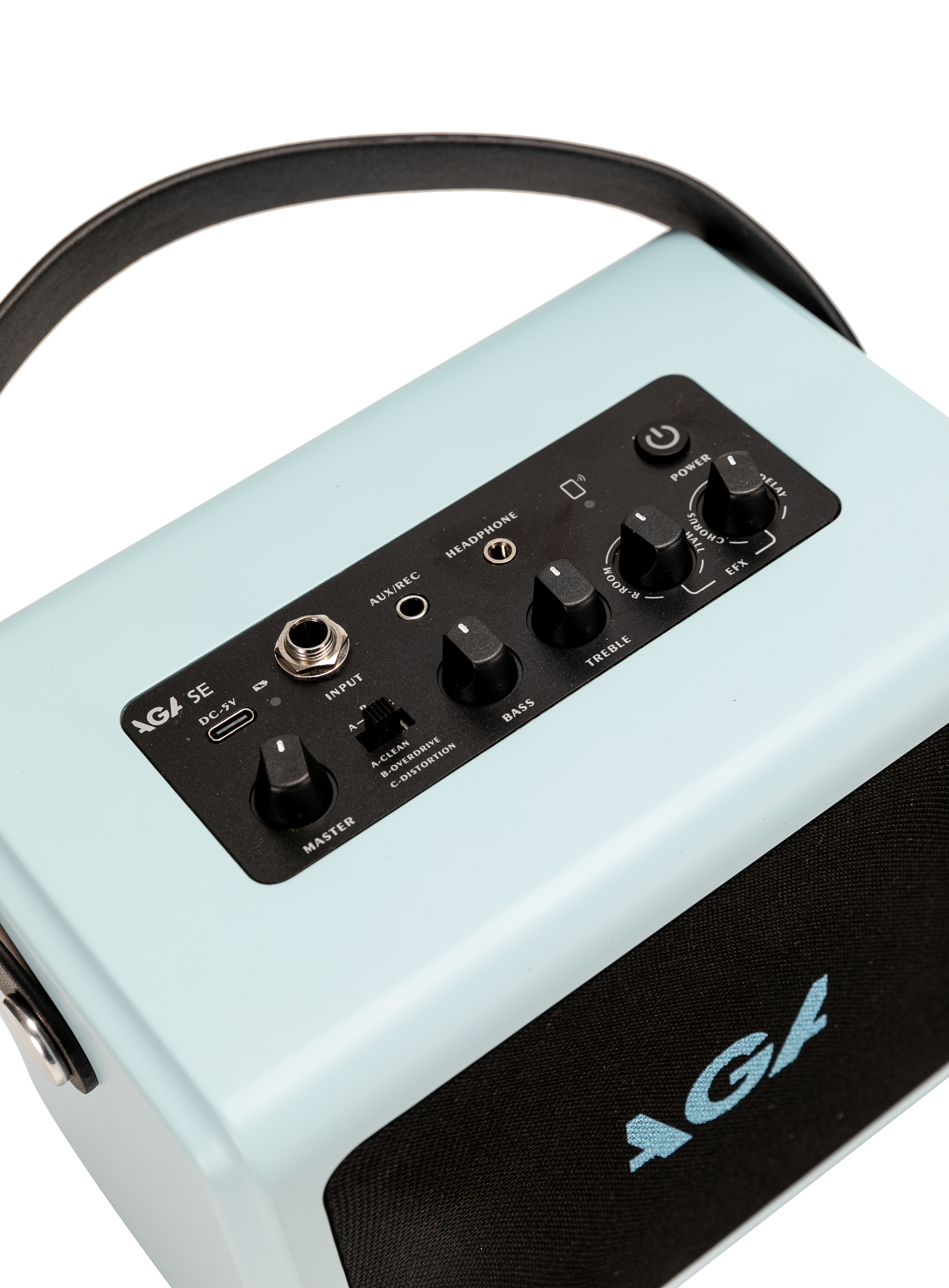 AGA SE Portable Bluetooth Amp ā 6W Rechargeable Mini Speaker with Delay/Reverb Effects, Guitar & AUX Input, Built-in Recording, Type-C Charging, Compatible with PC/Phone/Tablet