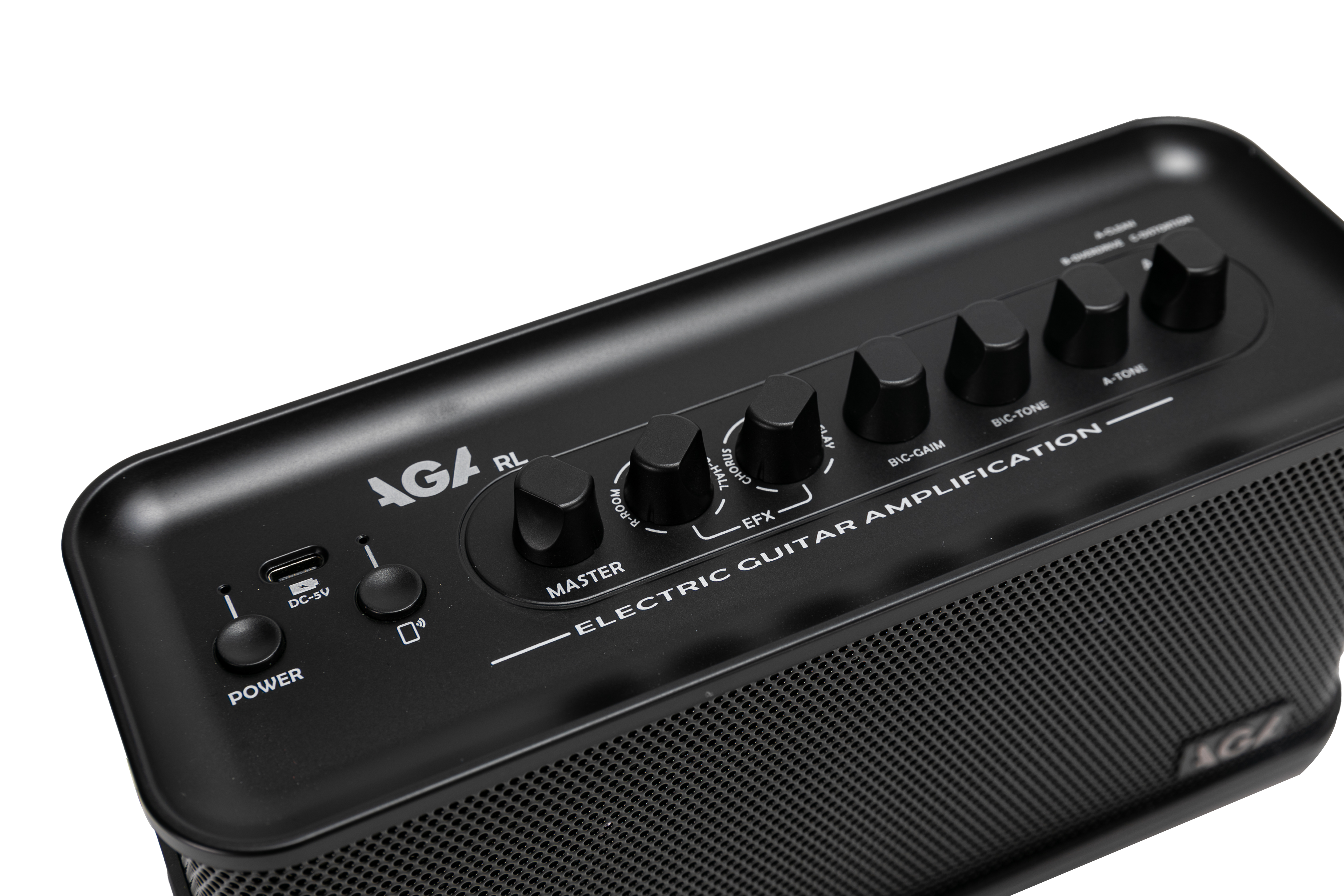 AGA RL Bluetooth Guitar Amp ā 6W Portable Electric Guitar Speaker with Delay/Reverb, 3 Tone Modes (Clean/Overdrive/Distortion), Dual 3ā Full-Range Speakers, Built-in Recorder & Bluetooth 5.0