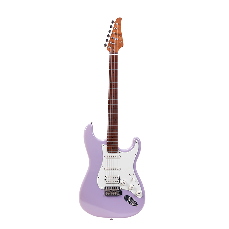 Farida F-5020 Series Electric Guitar ā Beginner Strat Style with 5-Way Pickup Selector, Vintage Tremolo, Carbonized Maple Neck & T2-3 Sealed Tuners