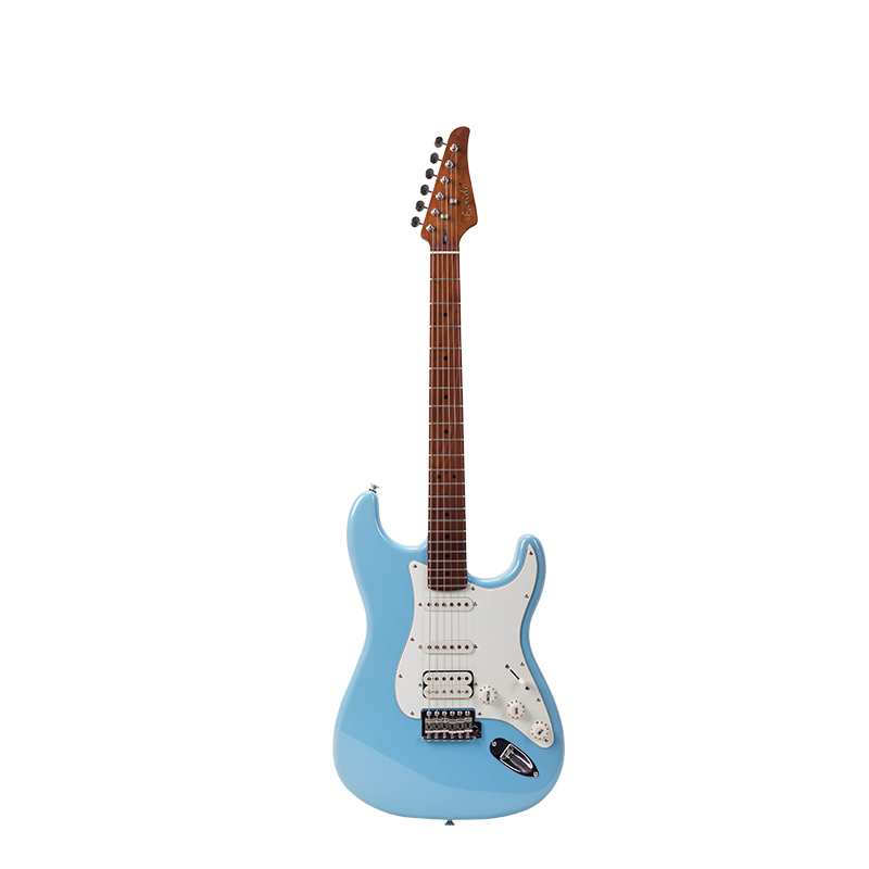 Farida F-5020 Series Electric Guitar ā Beginner Strat Style with 5-Way Pickup Selector, Vintage Tremolo, Carbonized Maple Neck & T2-3 Sealed Tuners