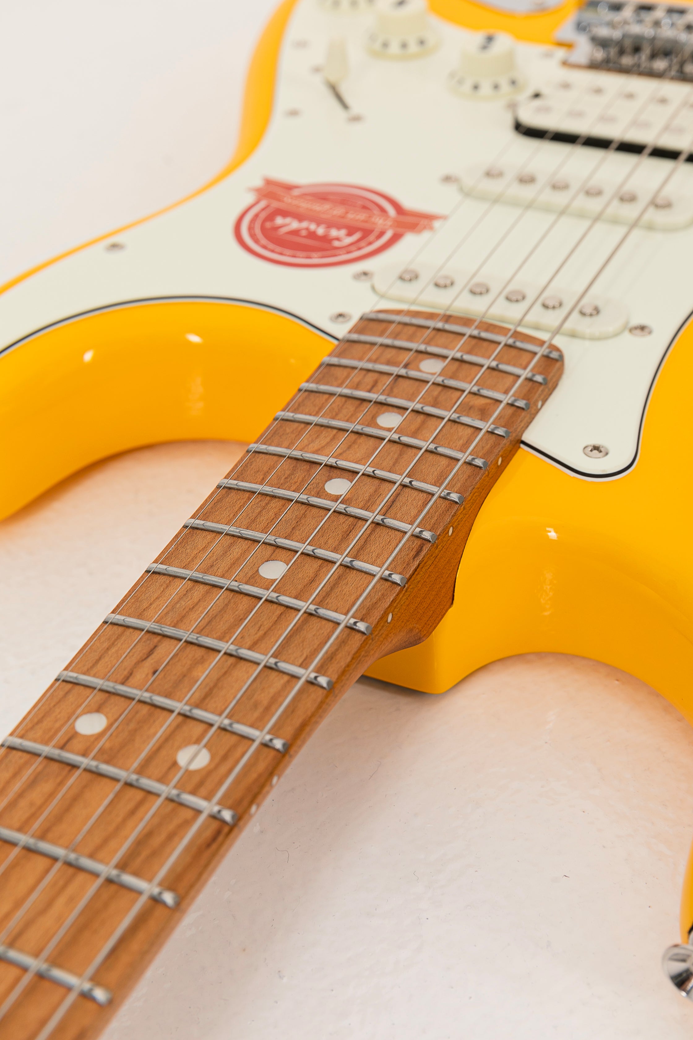 Farida F-5020 Series Electric Guitar ā Beginner Strat Style with 5-Way Pickup Selector, Vintage Tremolo, Carbonized Maple Neck & T2-3 Sealed Tuners