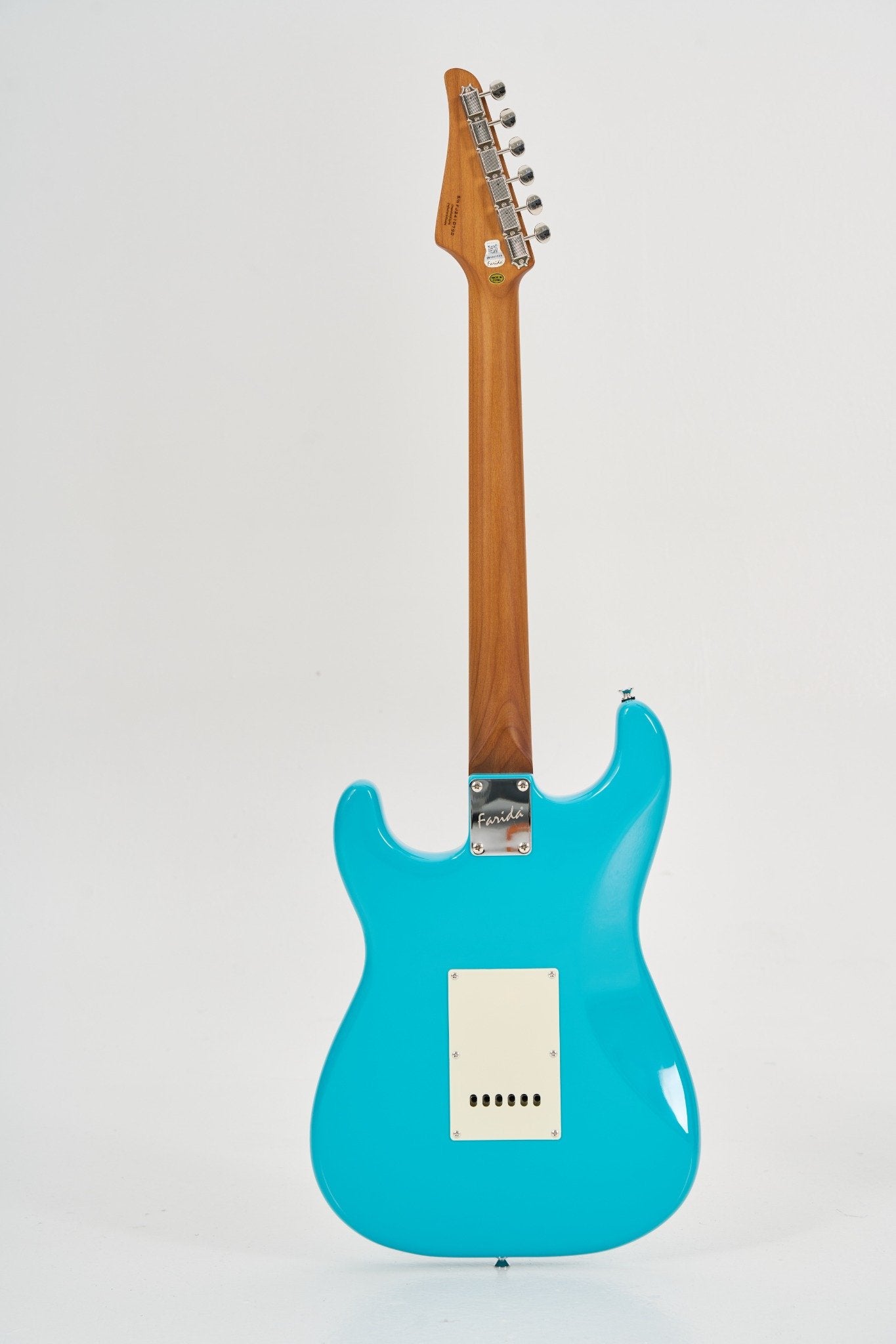 Farida F-5020 Series Electric Guitar ā Beginner Strat Style with 5-Way Pickup Selector, Vintage Tremolo, Carbonized Maple Neck & T2-3 Sealed Tuners
