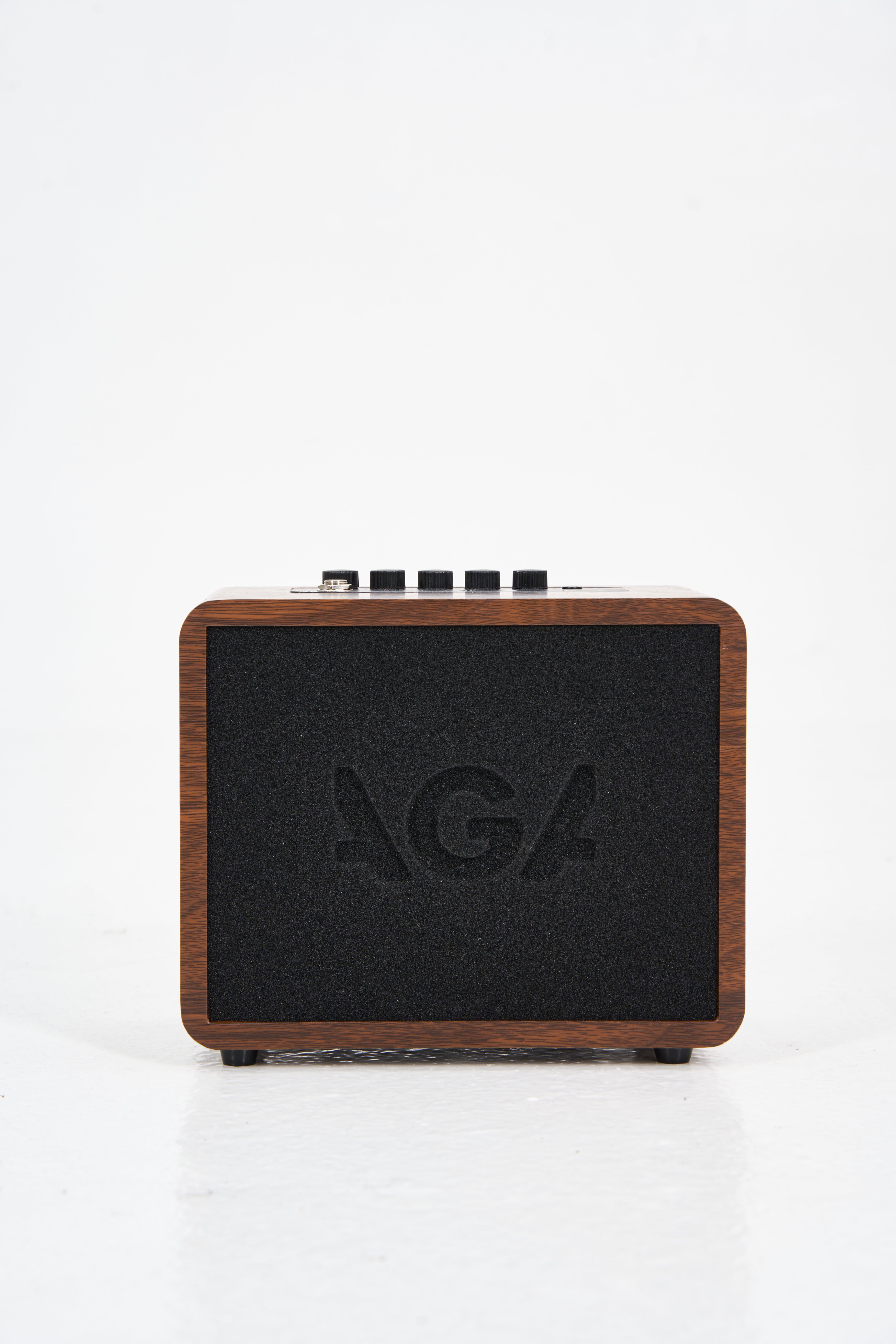 AGA G2mini Bluetooth Acoustic Guitar Amp – 45W Rechargeable Wooden Speaker with Chorus/Delay/Reverb Effects, Dual Channels, Noise Reduction, USB Recording, Lightweight Design