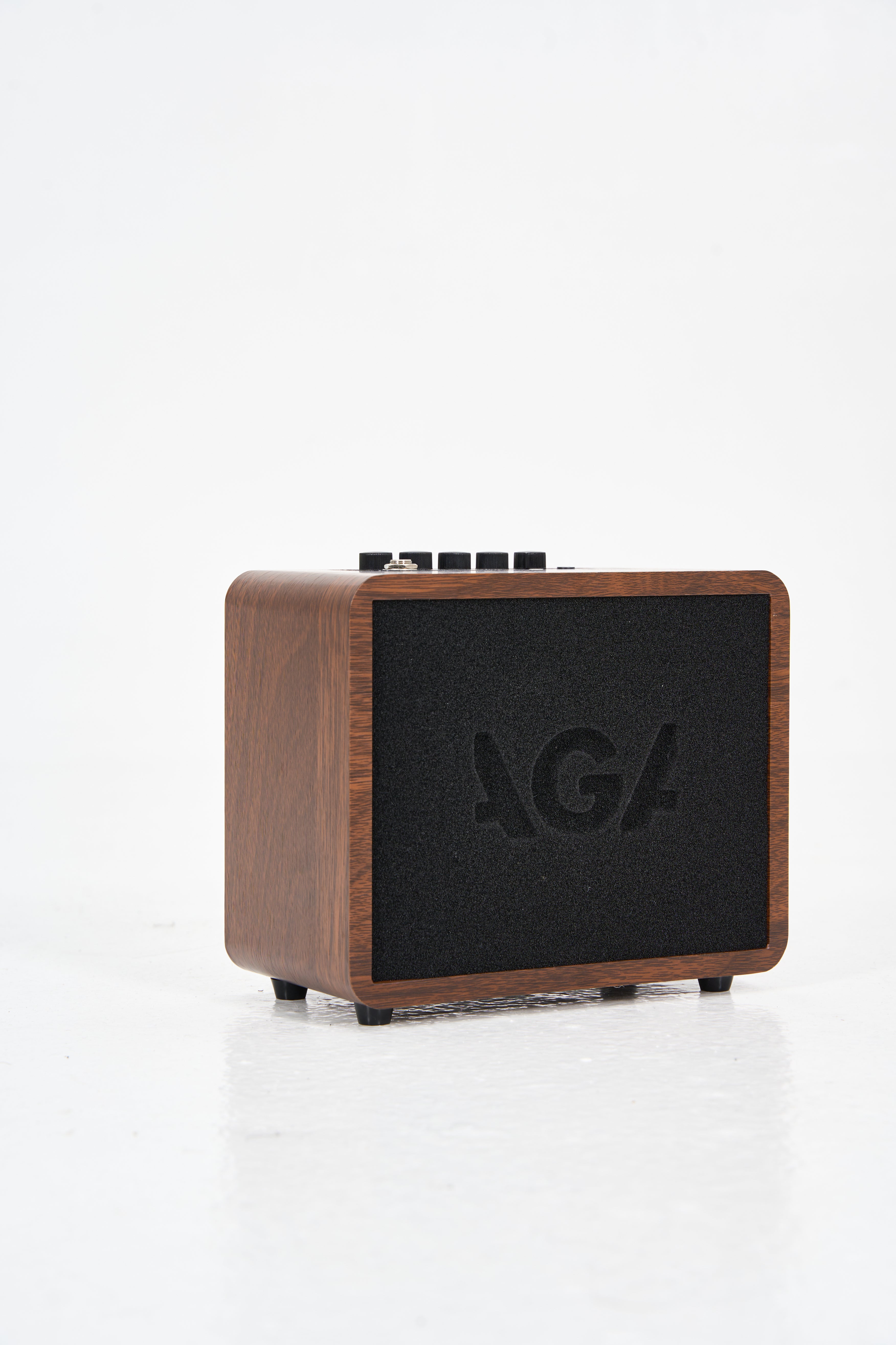 AGA G2mini Bluetooth Acoustic Guitar Amp – 45W Rechargeable Wooden Speaker with Chorus/Delay/Reverb Effects, Dual Channels, Noise Reduction, USB Recording, Lightweight Design