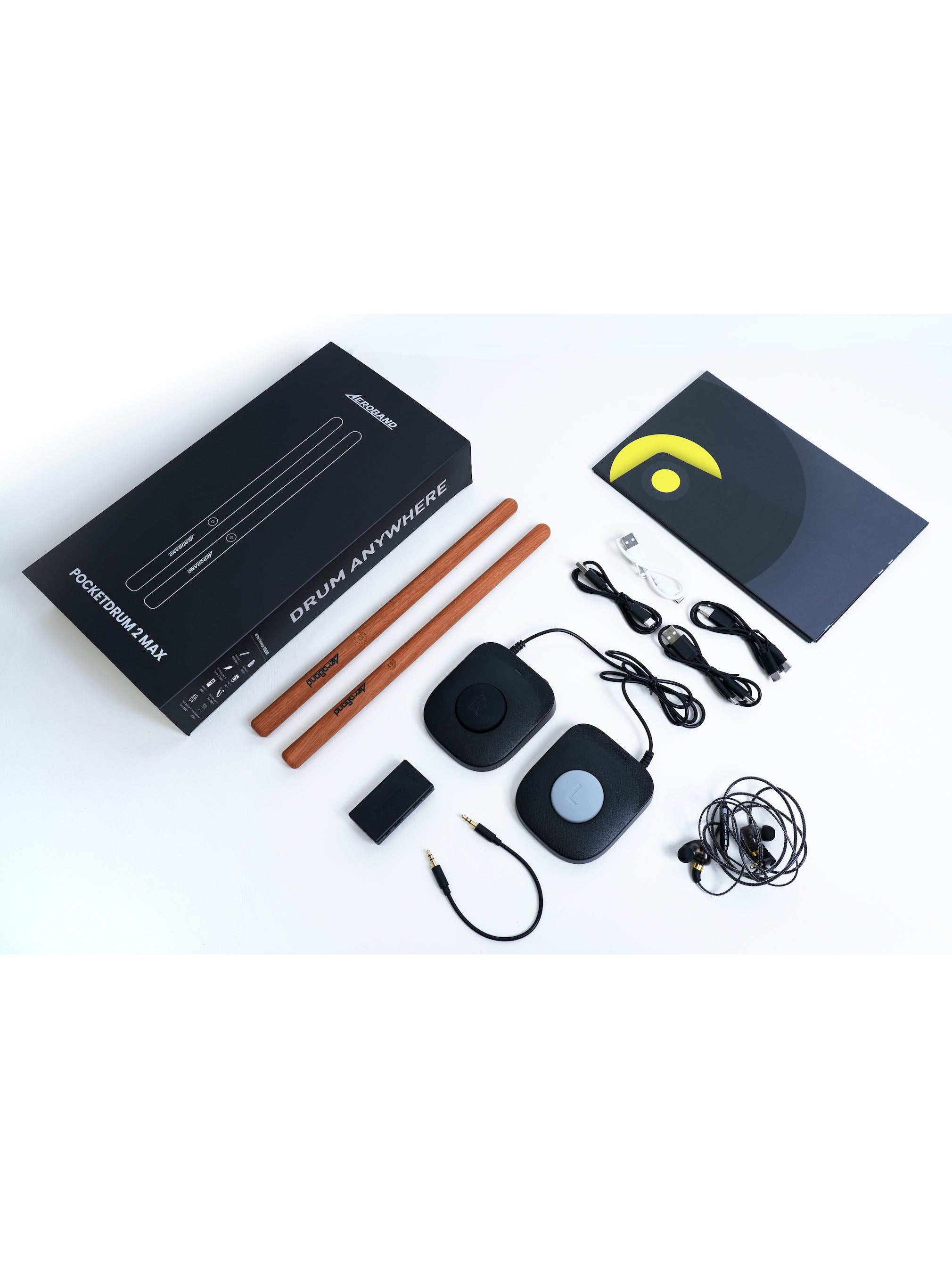 AeroBand Electronic Drum Set PocketDrum2 MAX , Air Drum Sticks & Pedals & Bluetooth Adapter, Play Drum Anywhere Anytime, 8 Tones and USB Midi Teens Adult Drummer Gift