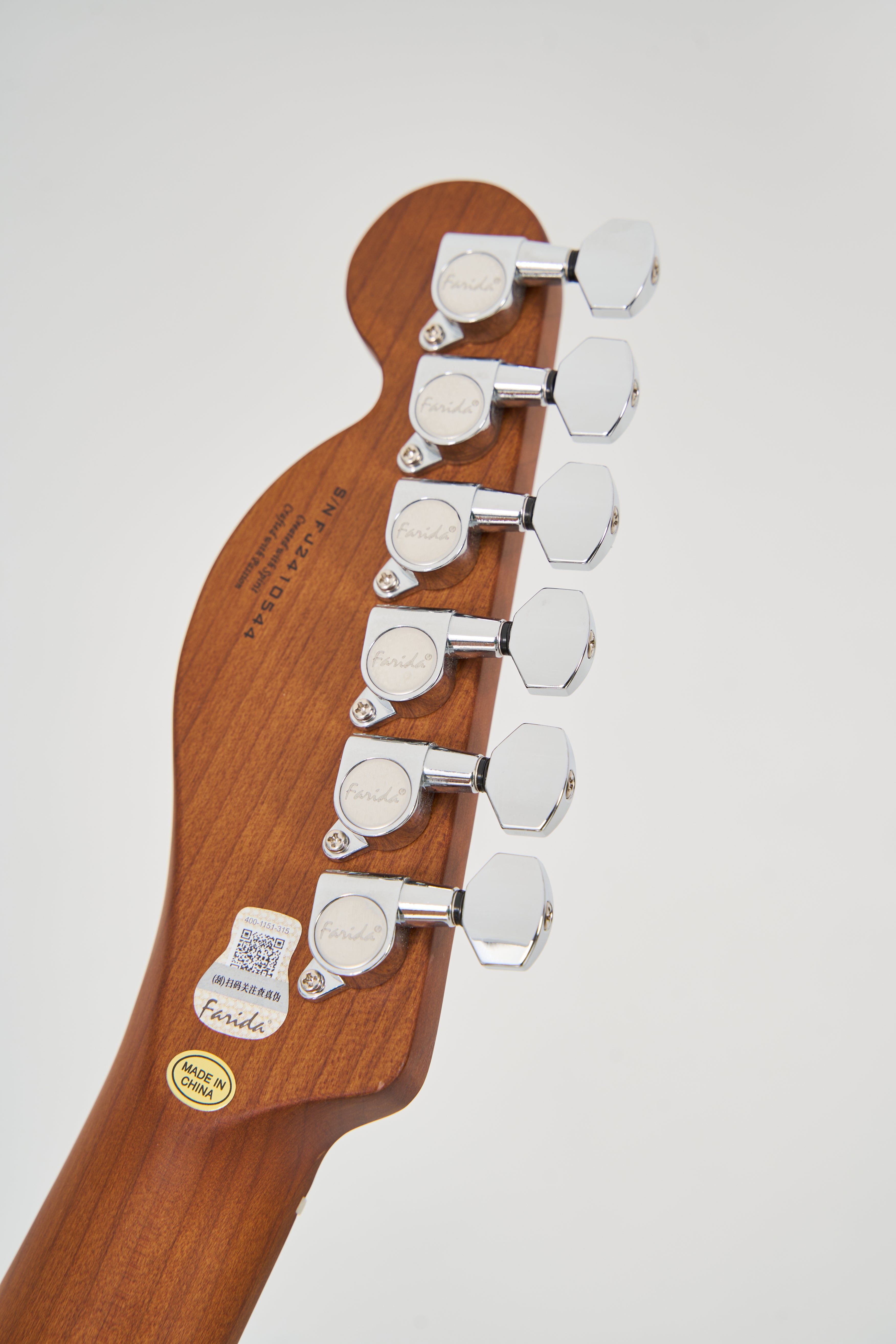 Farida F-5120 TELE Electric Guitar with 648mm Scale Length, 22 Frets, Carbonized Maple Neck & Body, Sound-TD4 Pickup, Classic C-Shape