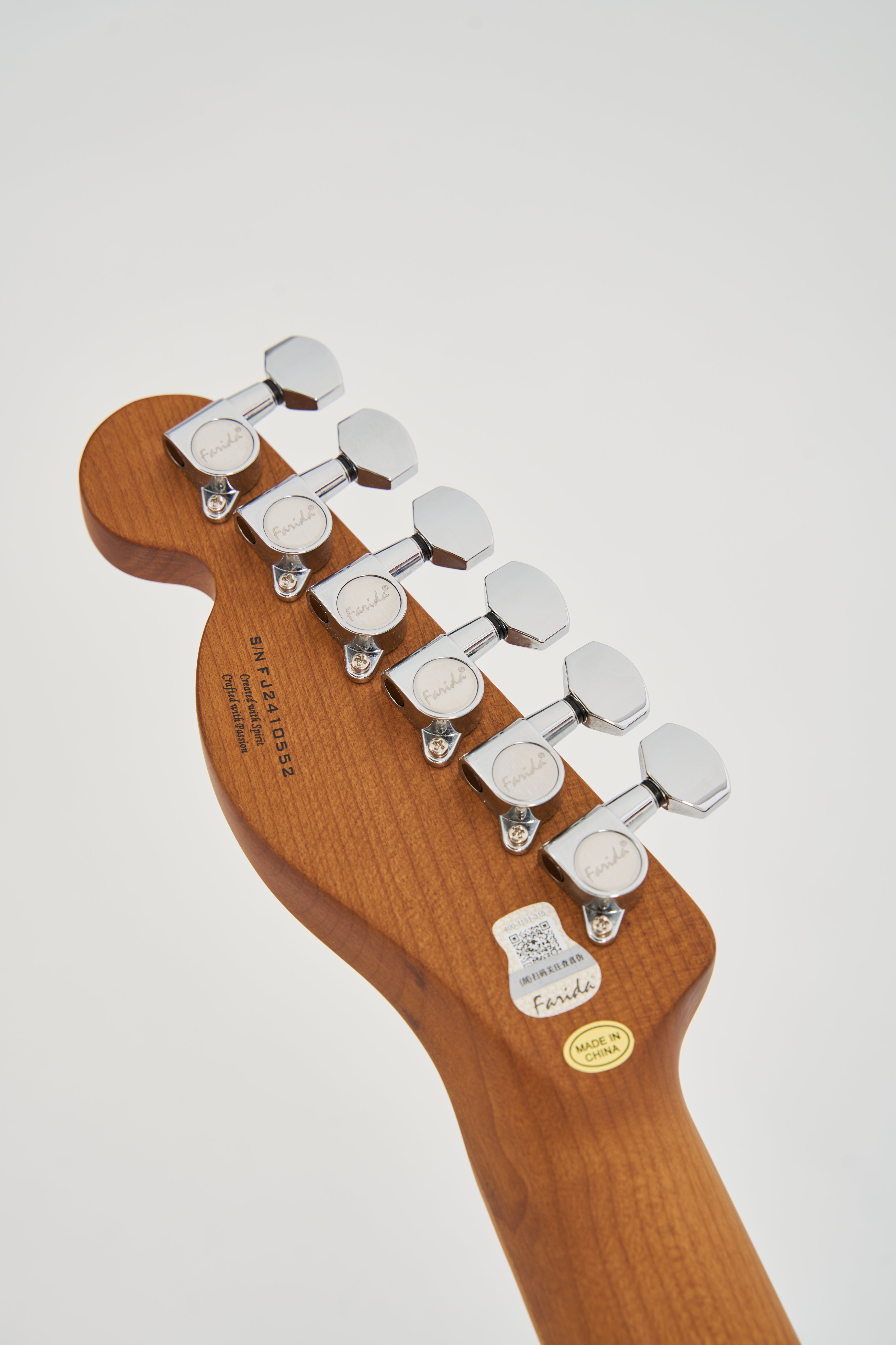 Farida F-5120 TELE Electric Guitar with 648mm Scale Length, 22 Frets, Carbonized Maple Neck & Body, Sound-TD4 Pickup, Classic C-Shape