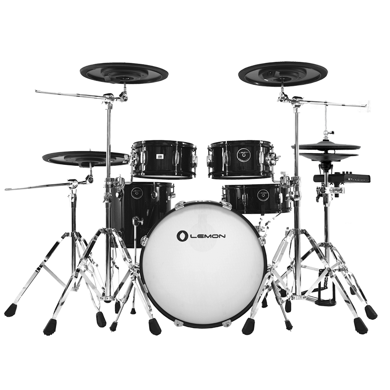 LEMON T950 Professional Electronic Drum Kit – Full Mesh Wood Shell Set with 645 Sounds, 5 Drums 4 Cymbals, 20" Kick, Dual Bluetooth MIDI/Audio, Independent Hi-Hat Pedal, Studio-Grade Module