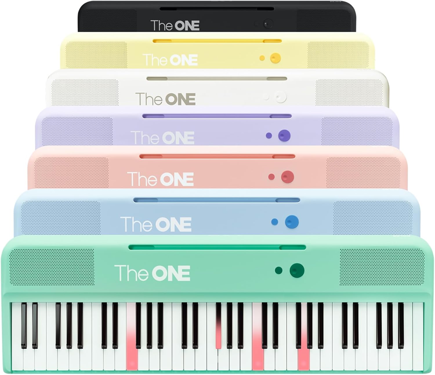 The ONE Smart Keyboard COLOR 61 Keys Piano Keyboard, Music Keyboard with 256 Timbres, 64 Polyphony, 6 Speakers, Built-in LED Lights and Free Apps