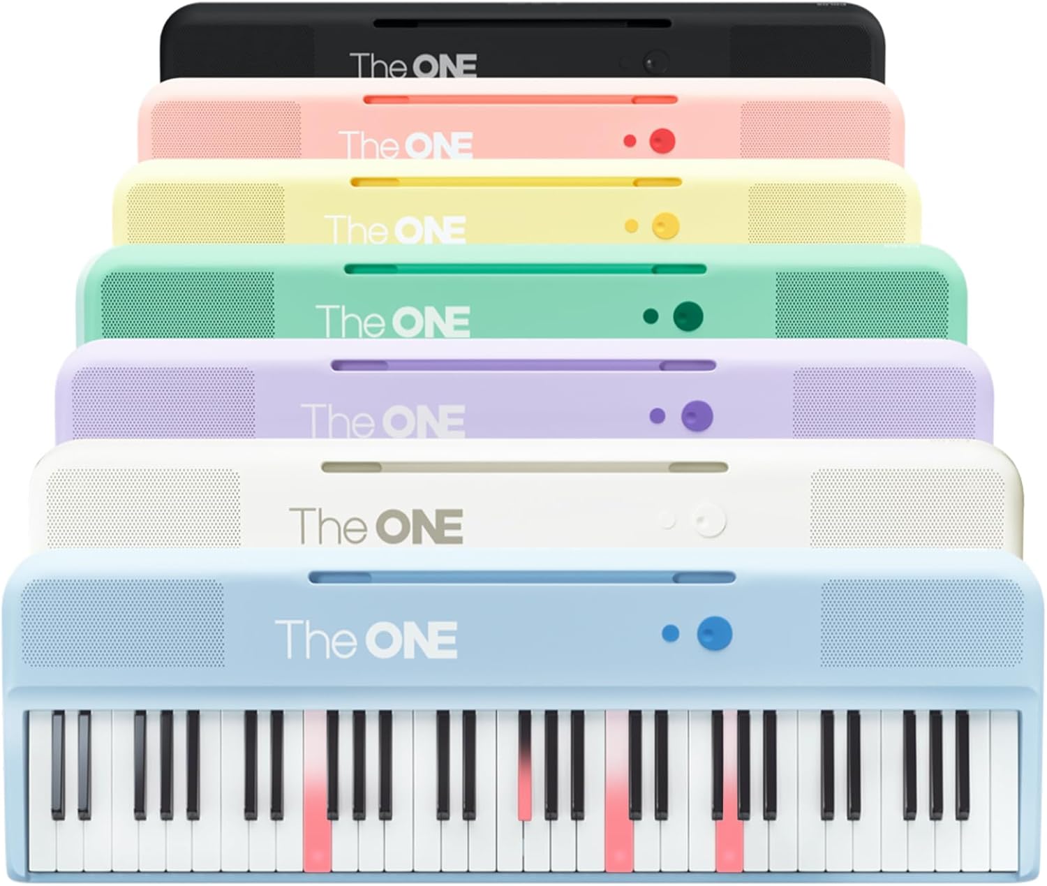 The ONE Smart Keyboard COLOR 61 Keys Piano Keyboard, Music Keyboard with 256 Timbres, 64 Polyphony, 6 Speakers, Built-in LED Lights and Free Apps