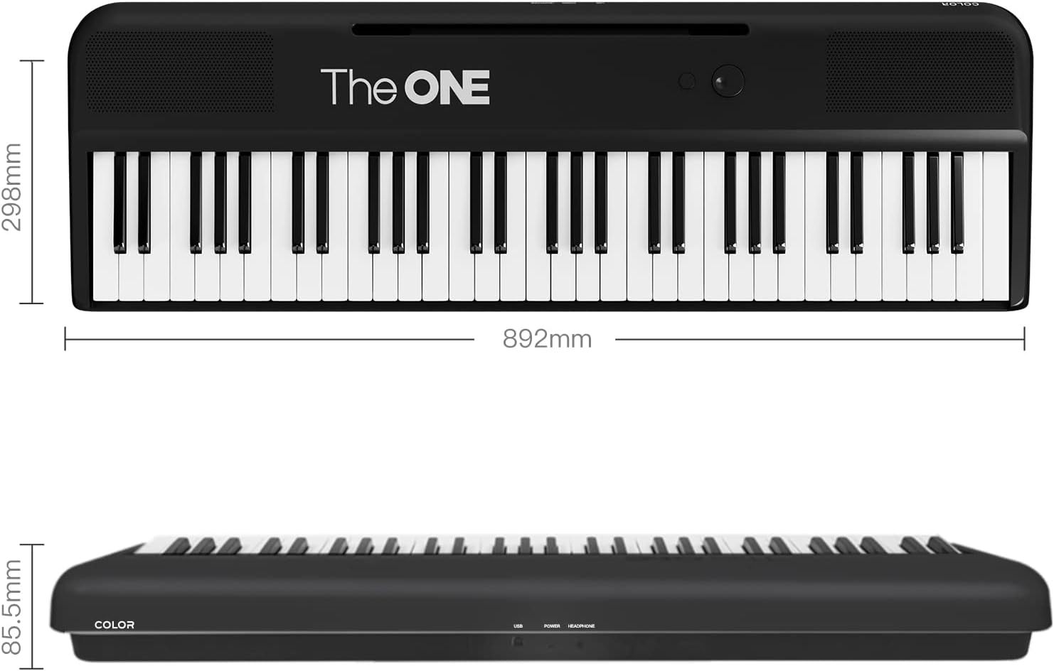 The ONE Smart Keyboard COLOR 61 Keys Piano Keyboard, Music Keyboard with 256 Timbres, 64 Polyphony, 6 Speakers, Built-in LED Lights and Free Apps