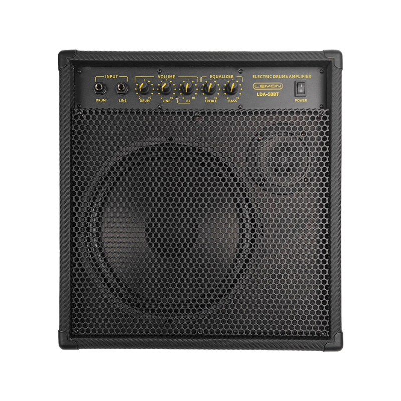 LEMON LDA-50BT Electronic Drum Monitor Amp – 50W Power, Bluetooth Enabled, 10” Woofer + 3” Tweeter, Dual 6.35mm Inputs, 2-Band EQ, for E-Drums and Instruments