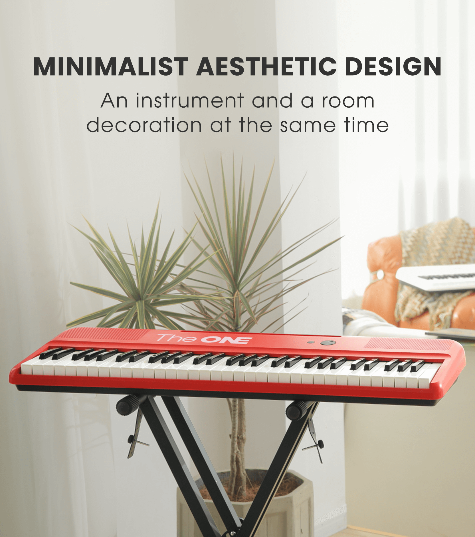 The ONE Smart Keyboard COLOR 61 Keys Piano Keyboard, Music Keyboard with 256 Timbres, 64 Polyphony, 6 Speakers, Built-in LED Lights and Free Apps
